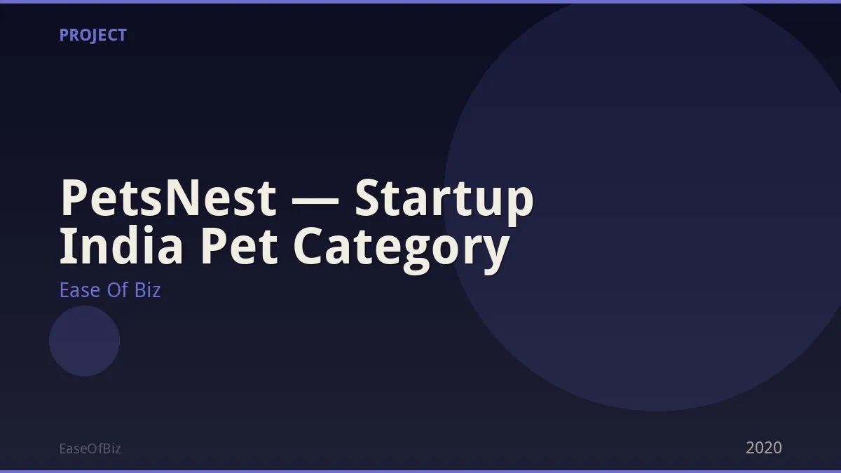 PetsNest — Startup India Pet Category