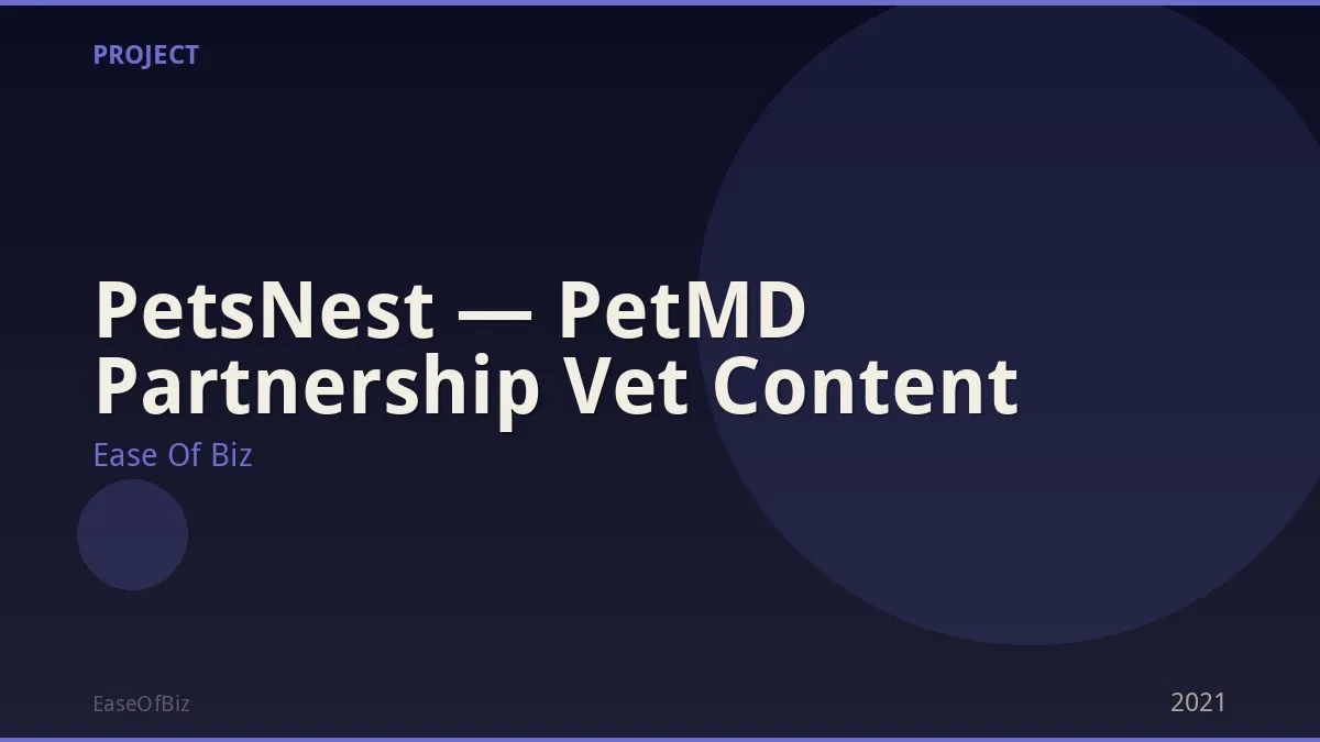 PetsNest — PetMD Partnership Vet Content