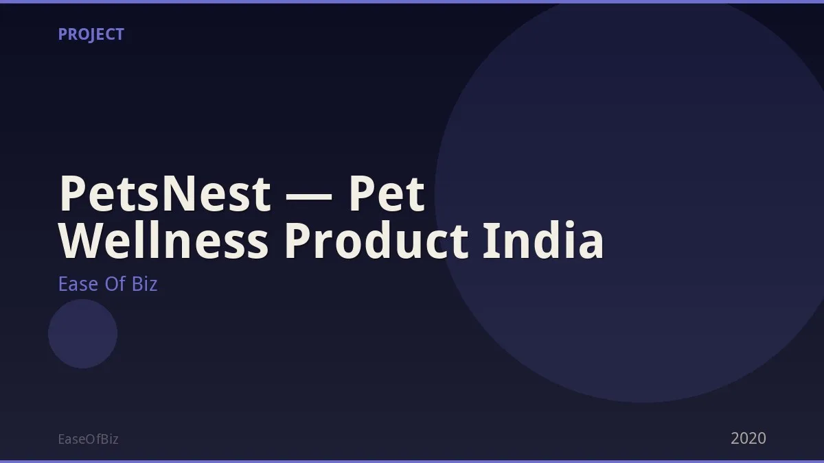 PetsNest — Pet Wellness Product India