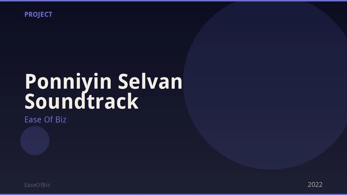 Ponniyin Selvan Soundtrack