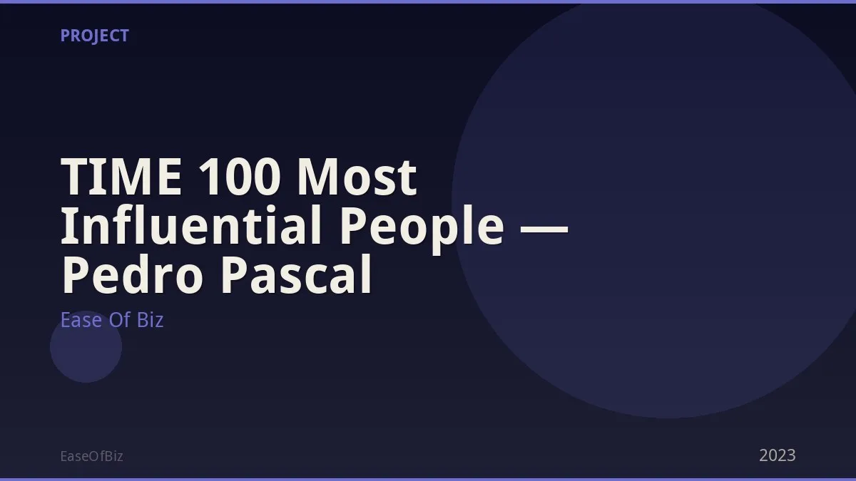 TIME 100 Most Influential People — Pedro Pascal