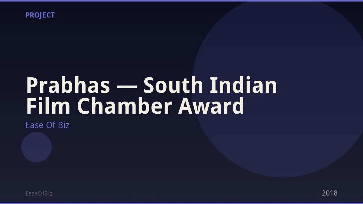 Prabhas — South Indian Film Chamber Award