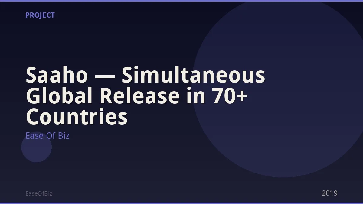 Saaho — Simultaneous Global Release in 70+ Countries