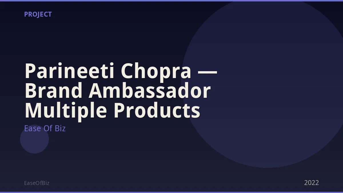Parineeti Chopra — Brand Ambassador Multiple Products