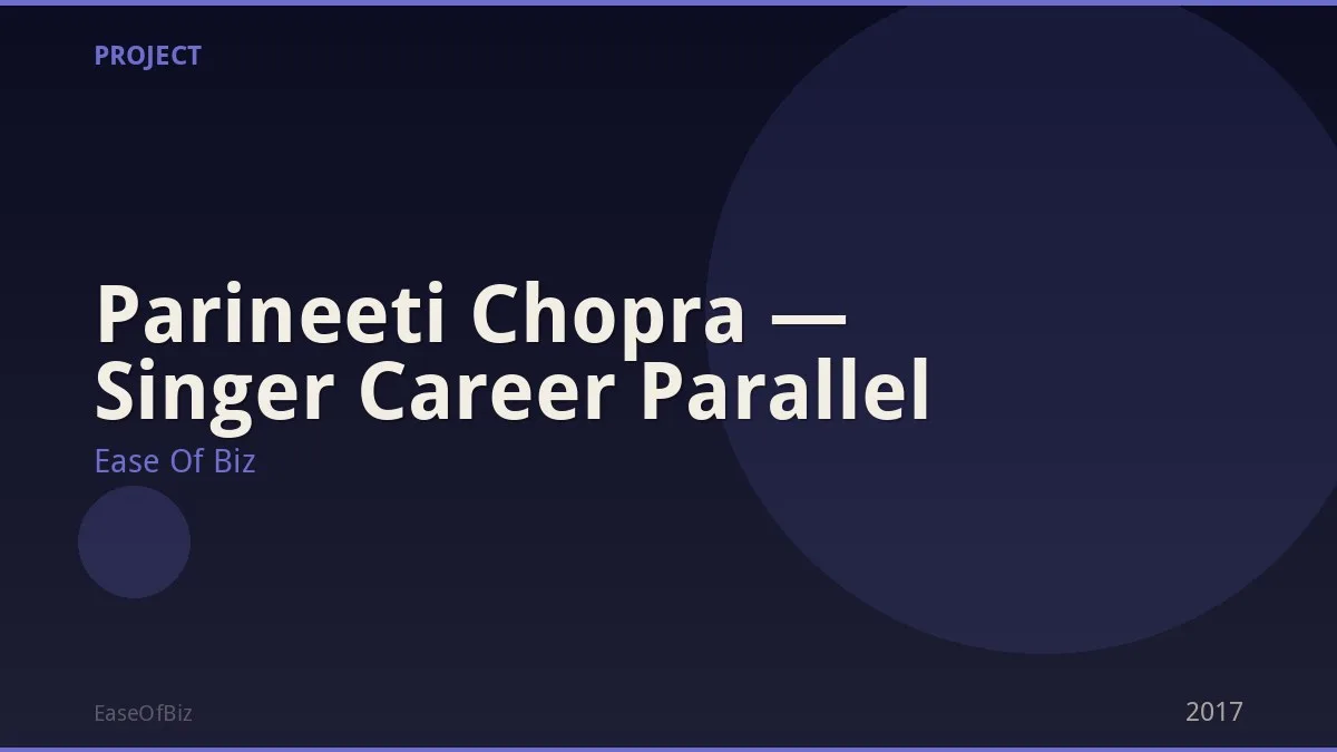 Parineeti Chopra — Singer Career Parallel