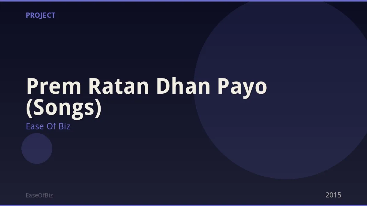 Prem Ratan Dhan Payo (Songs)