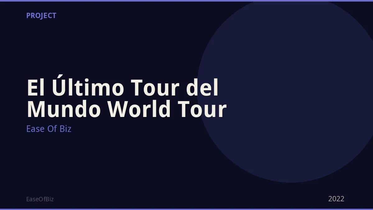 El Último Tour del Mundo World Tour