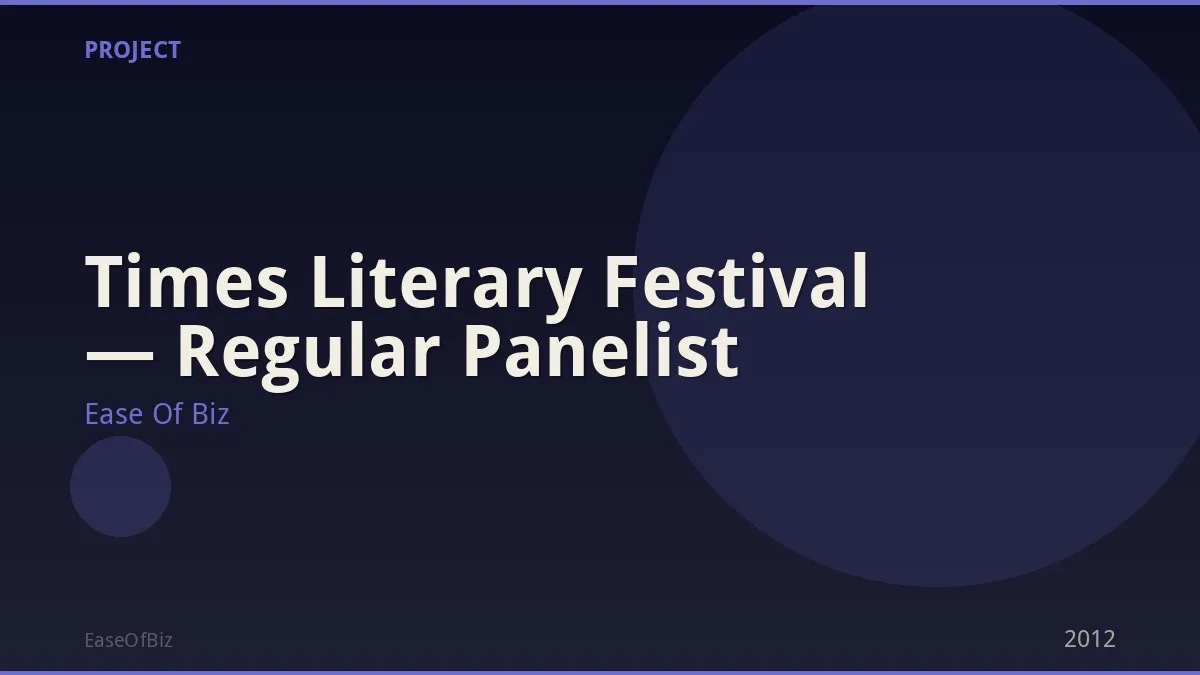 Times Literary Festival — Regular Panelist