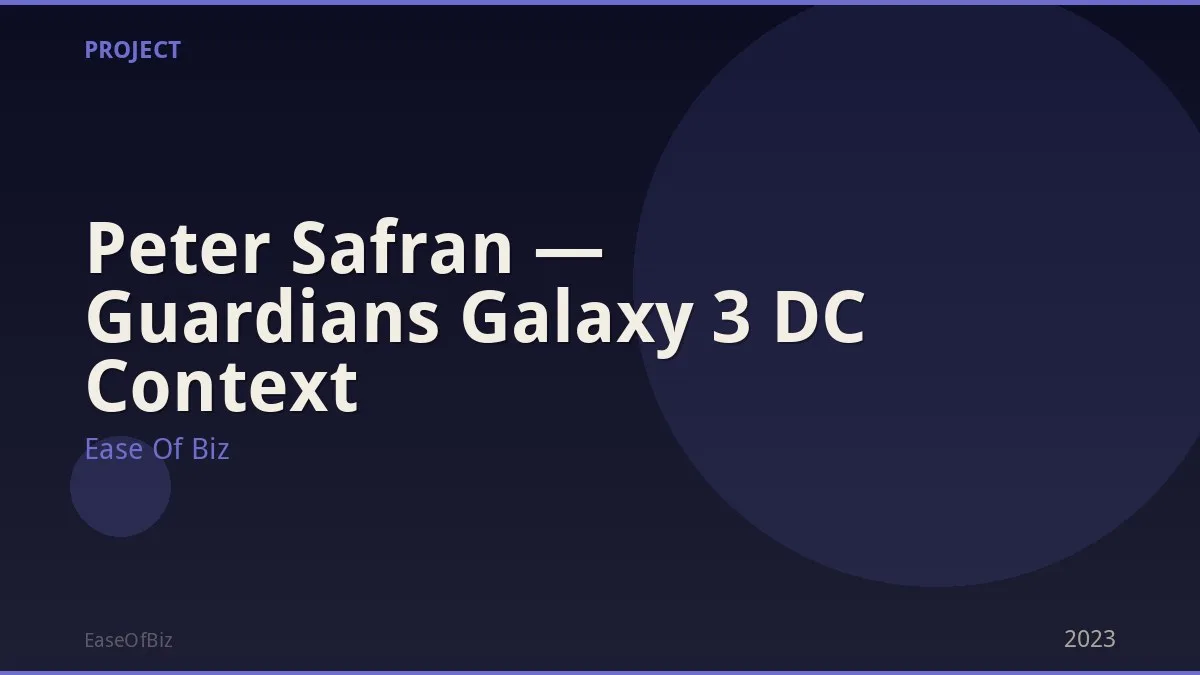 Peter Safran — Guardians Galaxy 3 DC Context