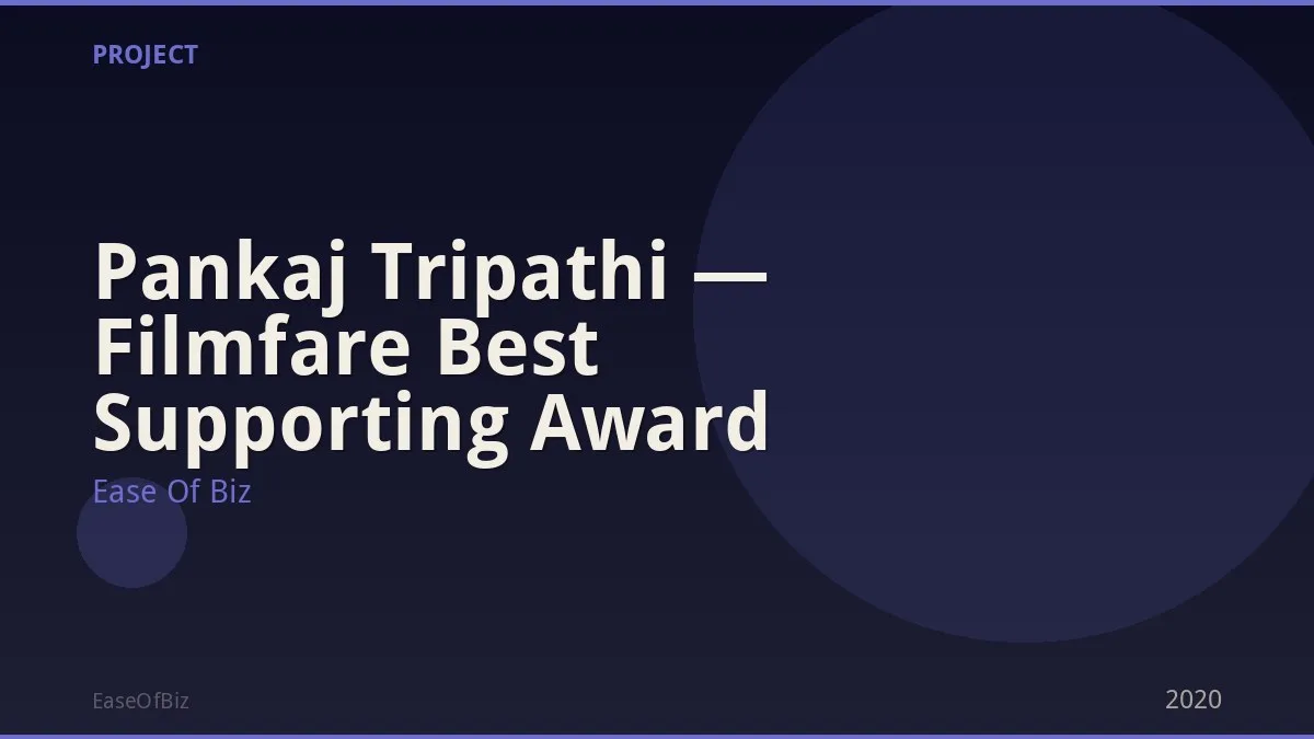 Pankaj Tripathi — Filmfare Best Supporting Award