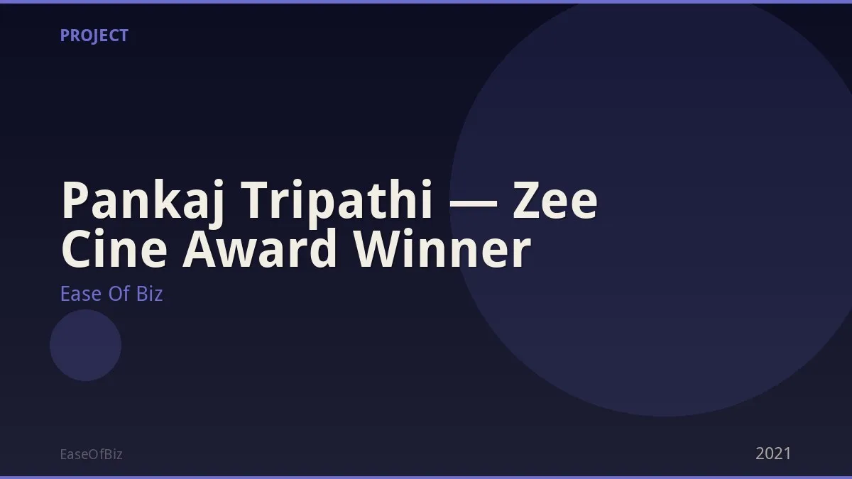 Pankaj Tripathi — Zee Cine Award Winner