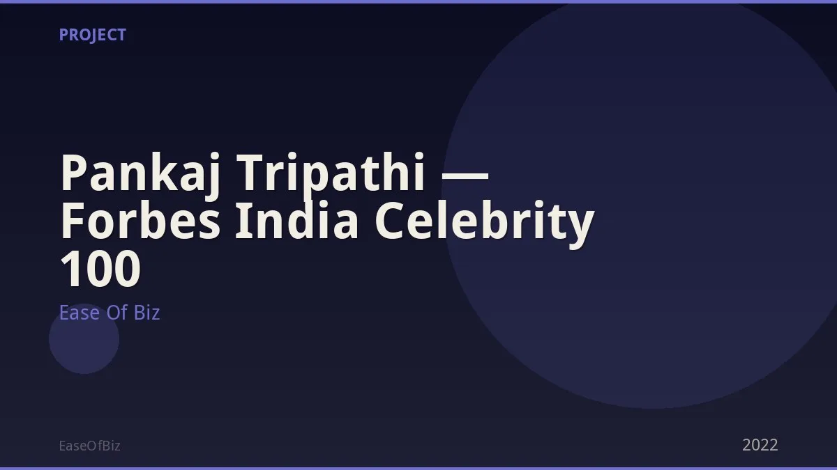 Pankaj Tripathi — Forbes India Celebrity 100