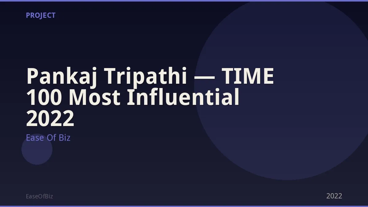 Pankaj Tripathi — TIME 100 Most Influential 2022