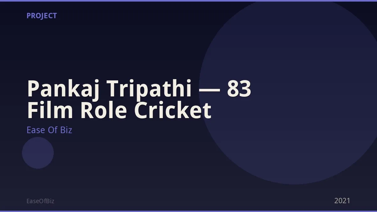 Pankaj Tripathi — 83 Film Role Cricket