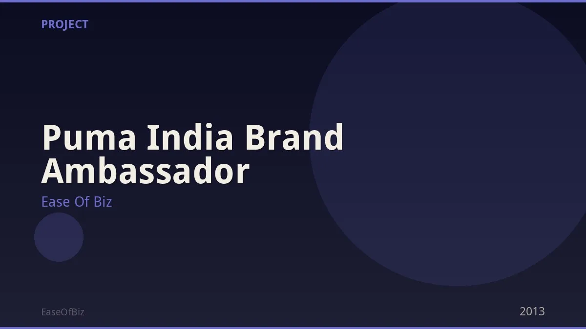 Puma India Brand Ambassador