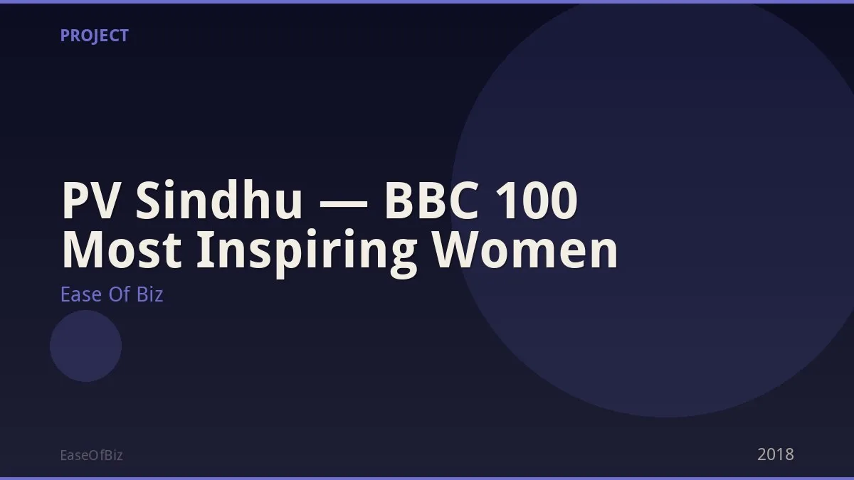 PV Sindhu — BBC 100 Most Inspiring Women