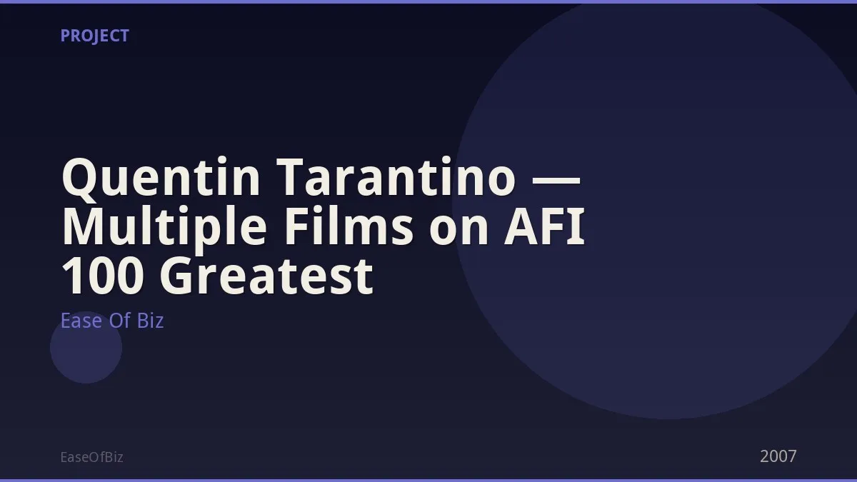 Quentin Tarantino — Multiple Films on AFI 100 Greatest
