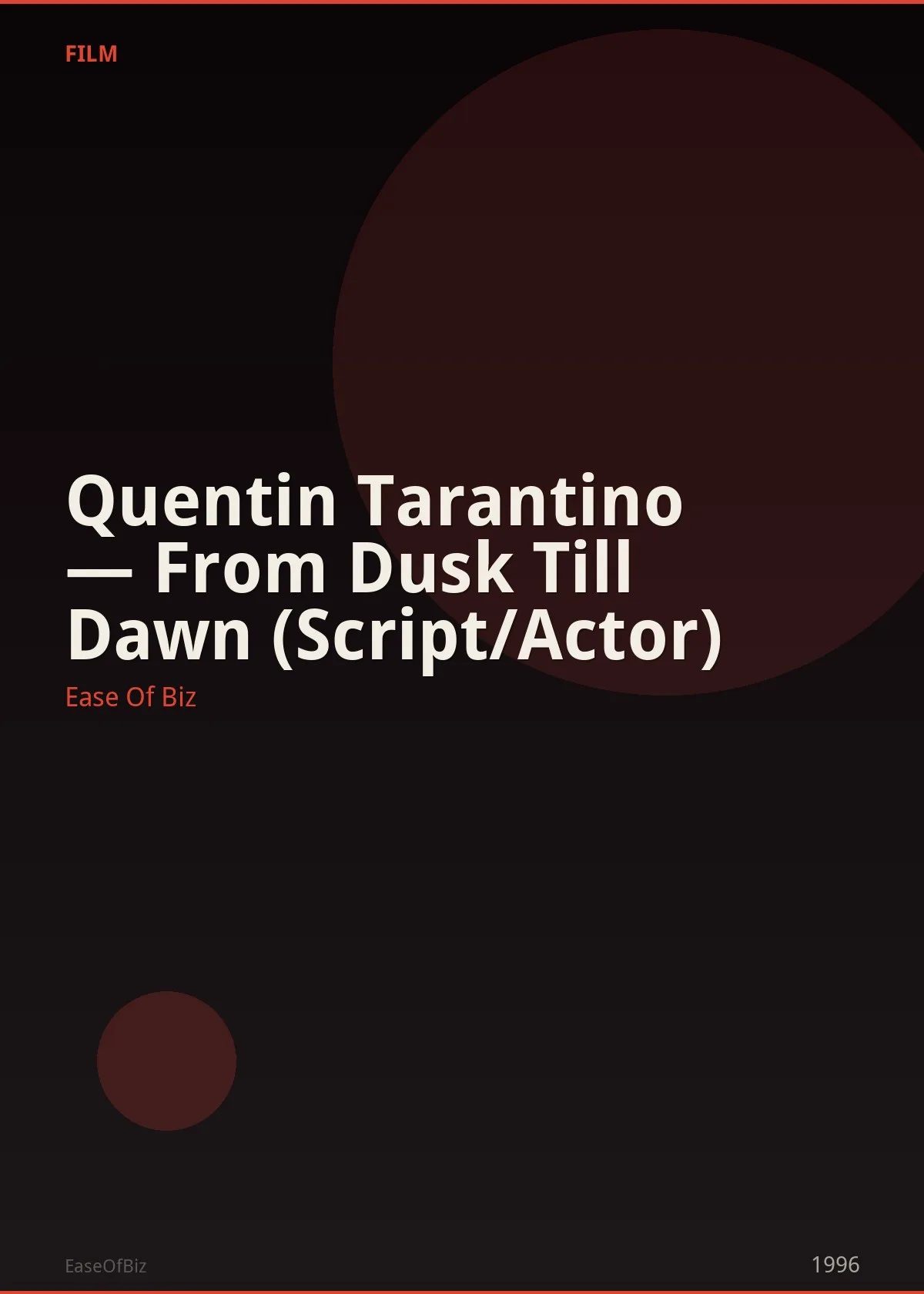 Quentin Tarantino — From Dusk Till Dawn (Script/Actor)