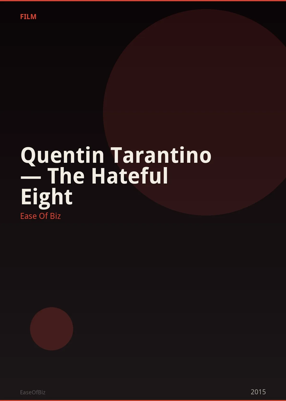 Quentin Tarantino — The Hateful Eight