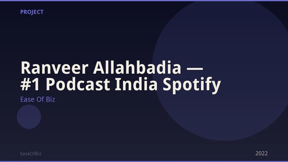 Ranveer Allahbadia — #1 Podcast India Spotify
