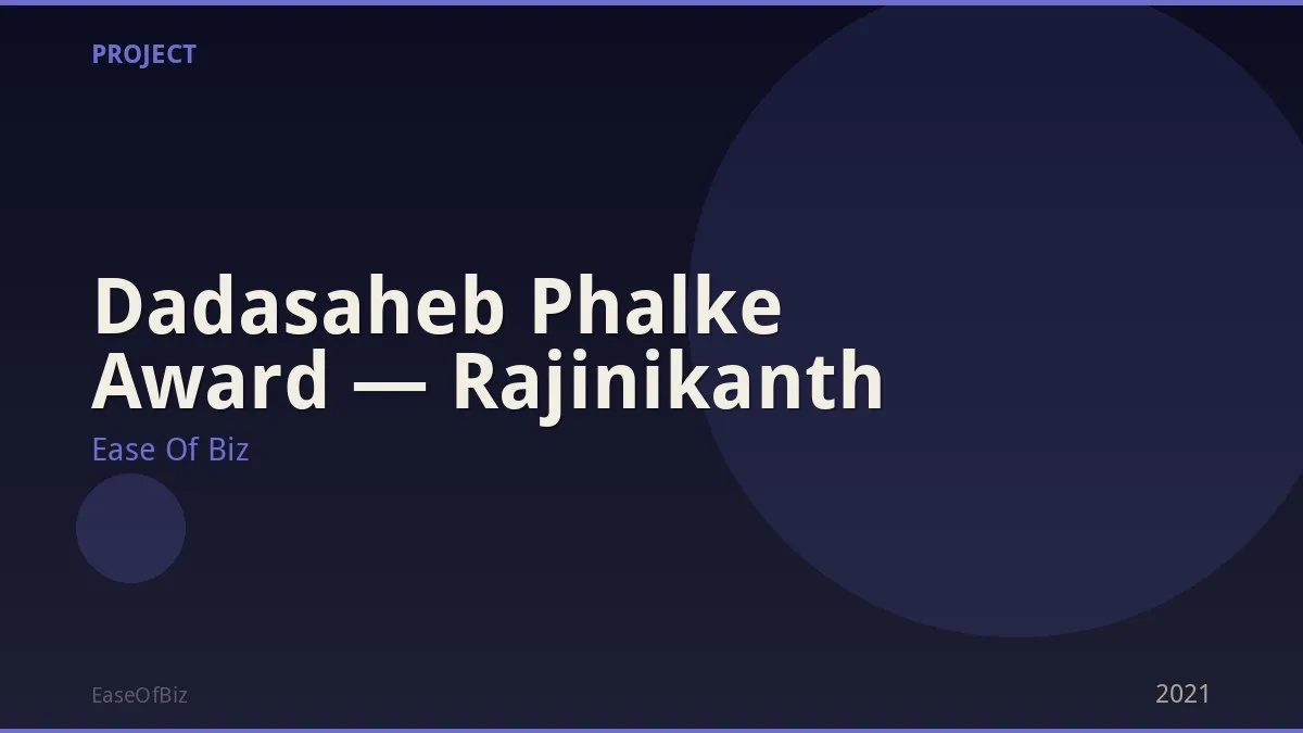 Dadasaheb Phalke Award — Rajinikanth