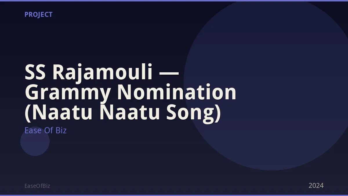 SS Rajamouli — Grammy Nomination (Naatu Naatu Song)