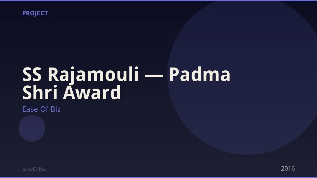 SS Rajamouli — Padma Shri Award