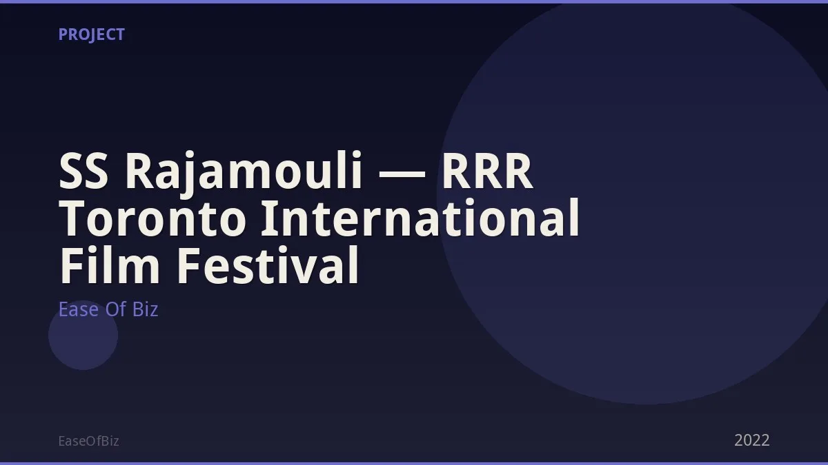 SS Rajamouli — RRR Toronto International Film Festival
