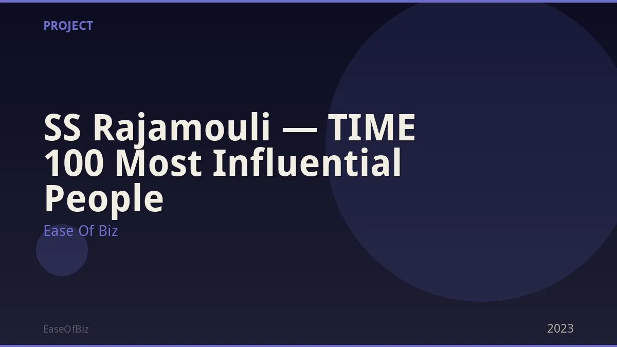 SS Rajamouli — TIME 100 Most Influential People