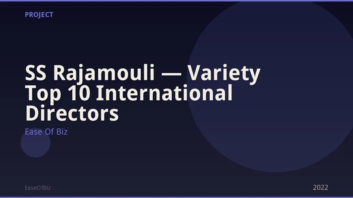 SS Rajamouli — Variety Top 10 International Directors