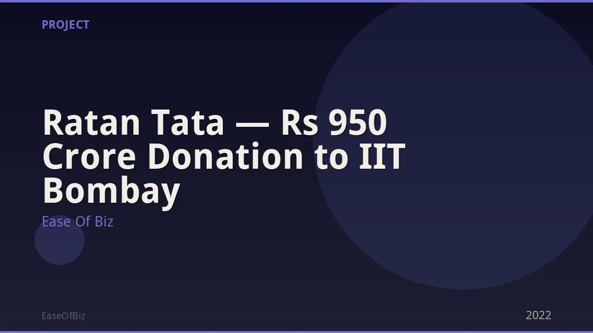 Ratan Tata — Rs 950 Crore Donation to IIT Bombay