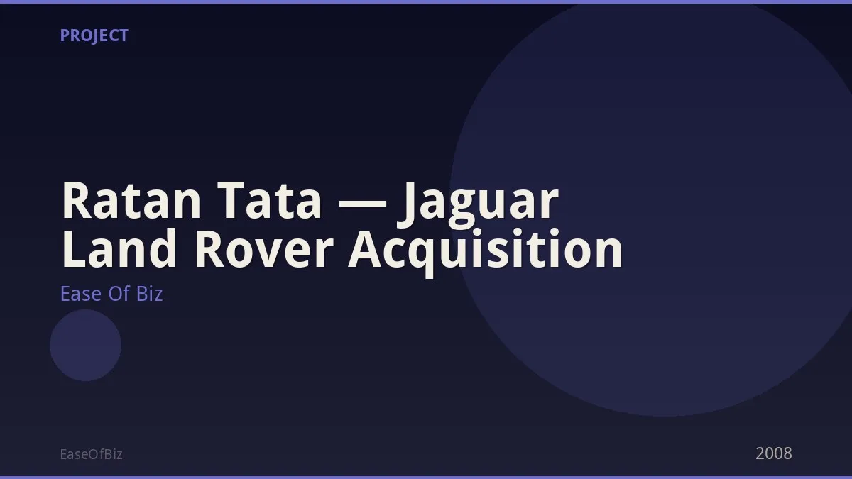 Ratan Tata — Jaguar Land Rover Acquisition