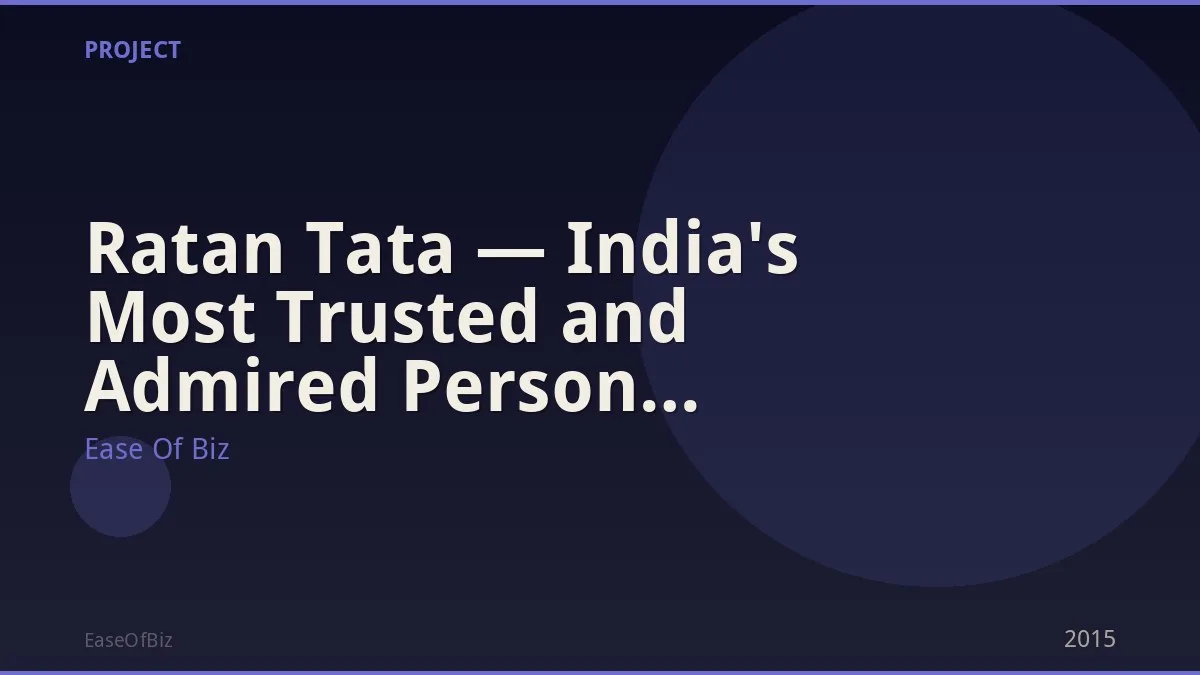 Ratan Tata — India's Most Trusted and Admired Person (Multiple Polls)