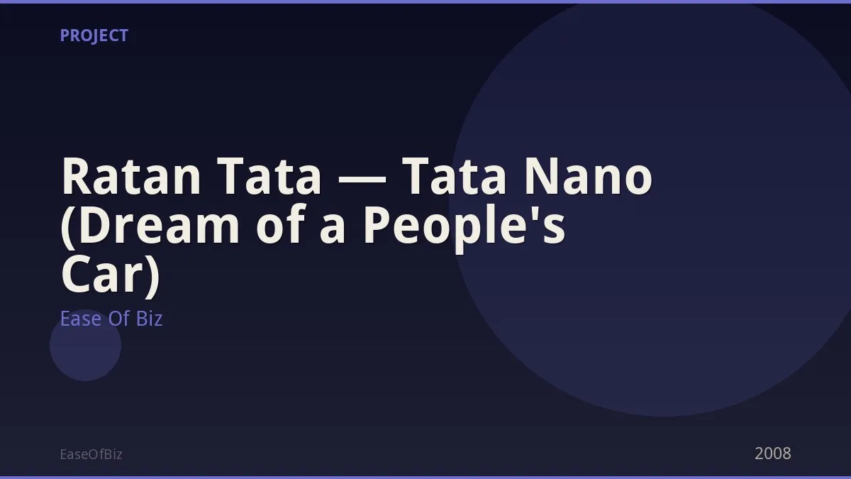 Ratan Tata — Tata Nano (Dream of a People's Car)