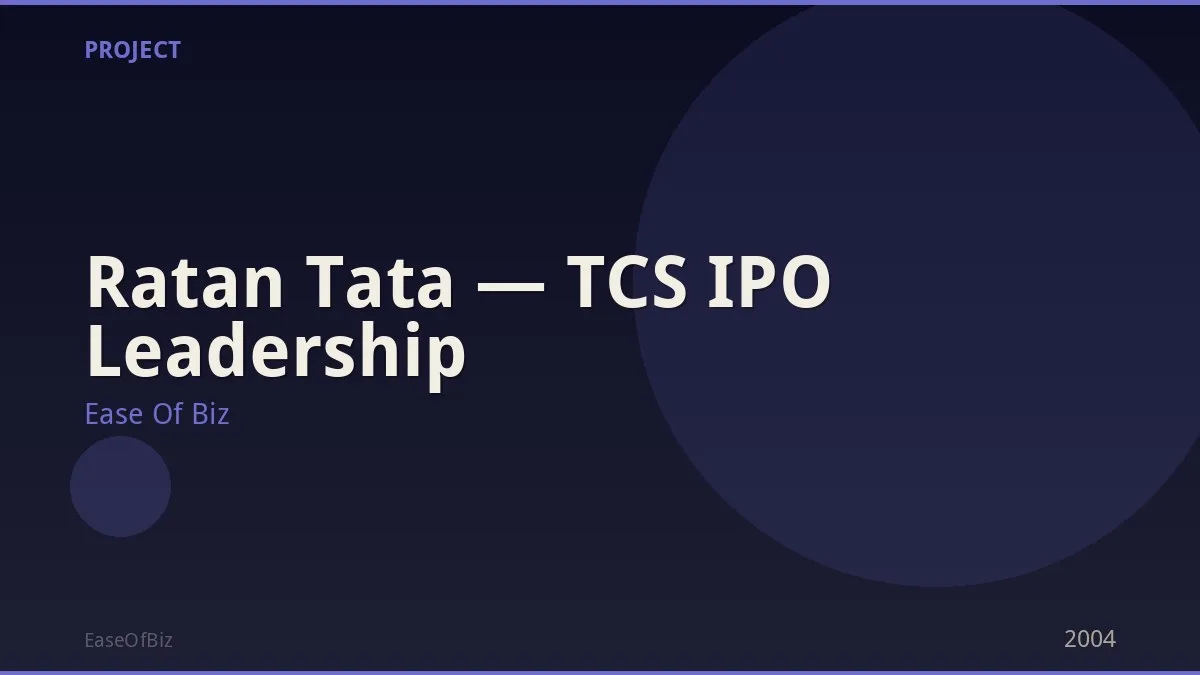 Ratan Tata — TCS IPO Leadership