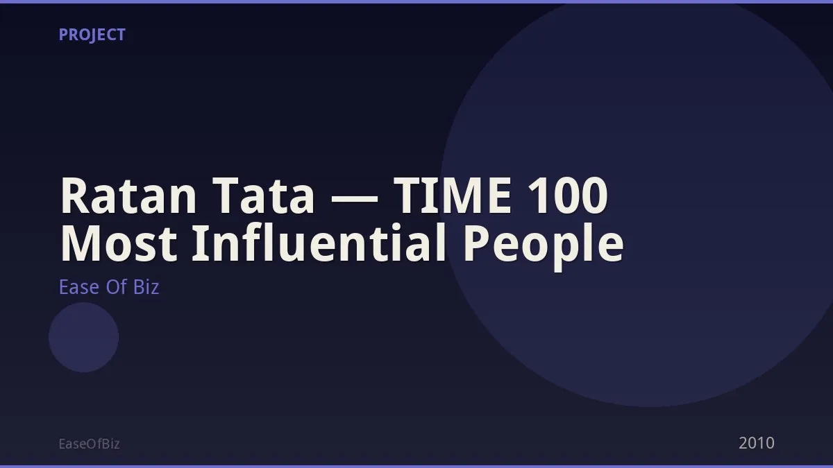Ratan Tata — TIME 100 Most Influential People