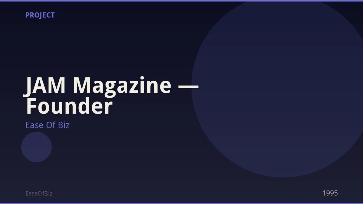 JAM Magazine — Founder