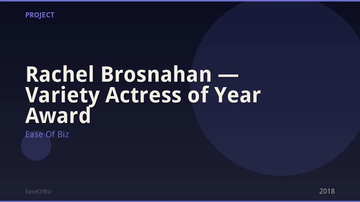 Rachel Brosnahan — Variety Actress of Year Award