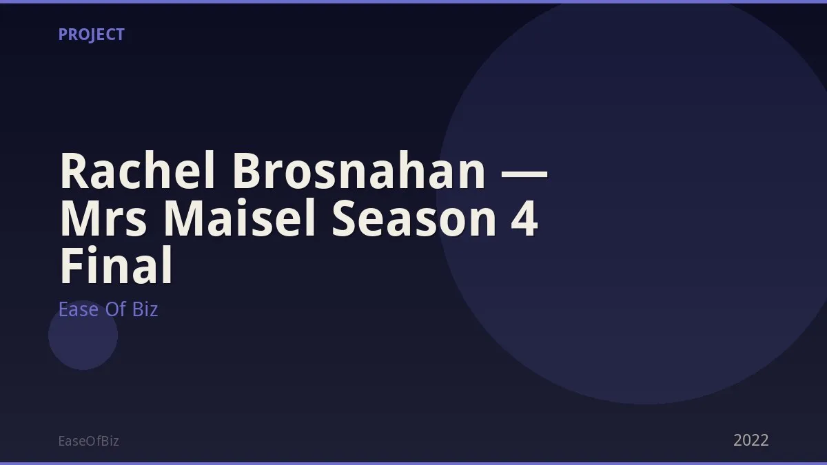 Rachel Brosnahan — Mrs Maisel Season 4 Final