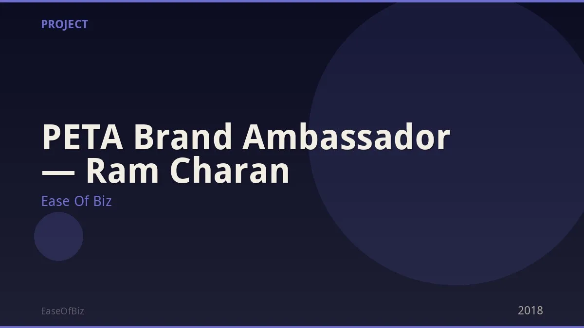 PETA Brand Ambassador — Ram Charan