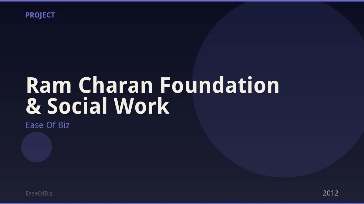 Ram Charan Foundation & Social Work