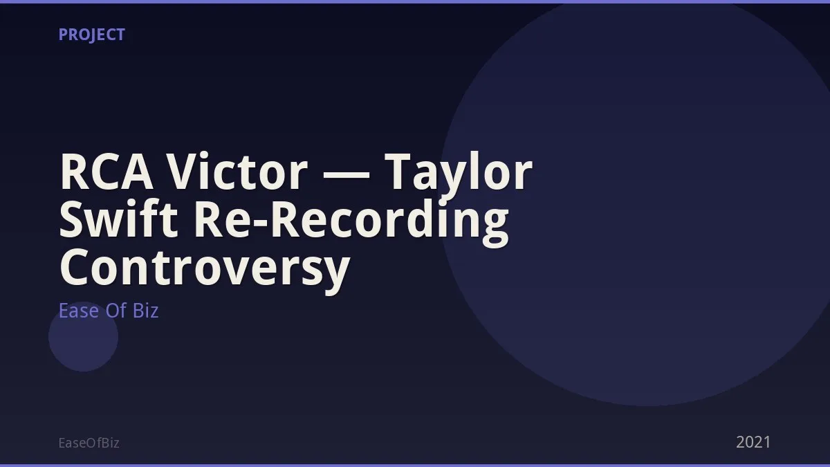 RCA Victor — Taylor Swift Re-Recording Controversy