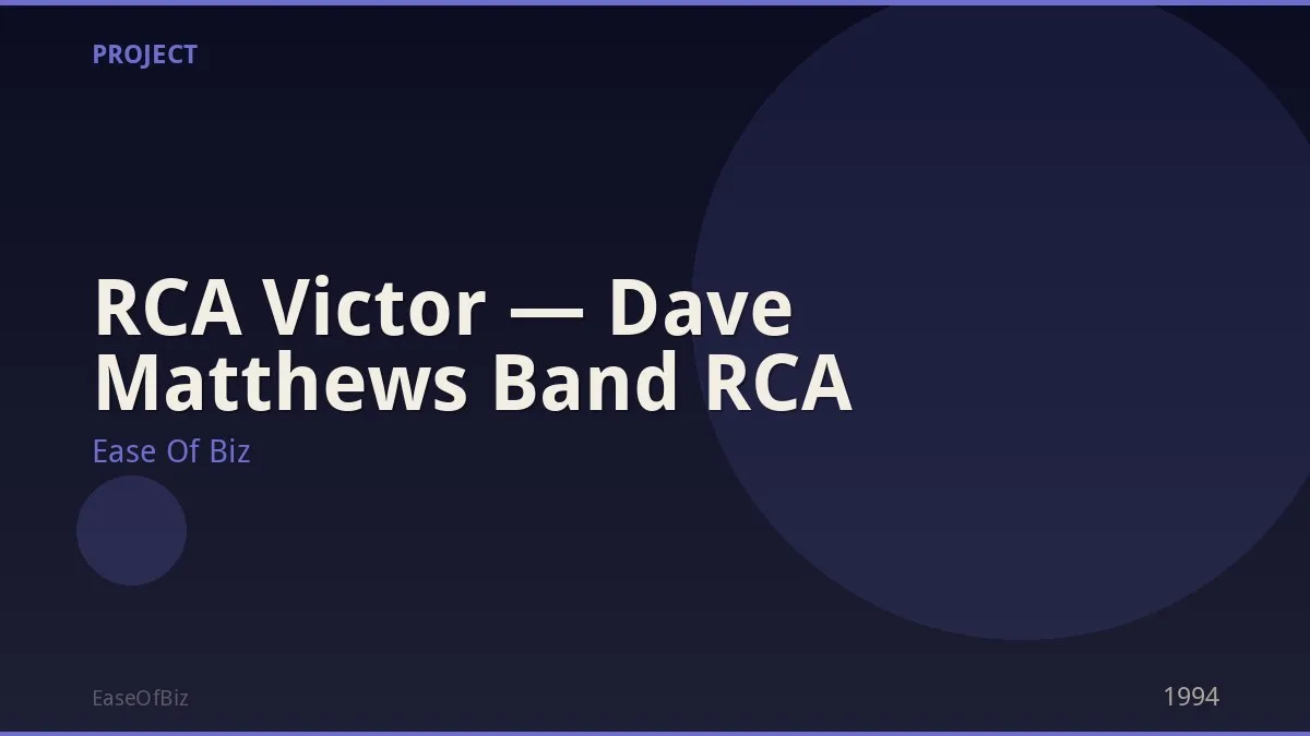 RCA Victor — Dave Matthews Band RCA