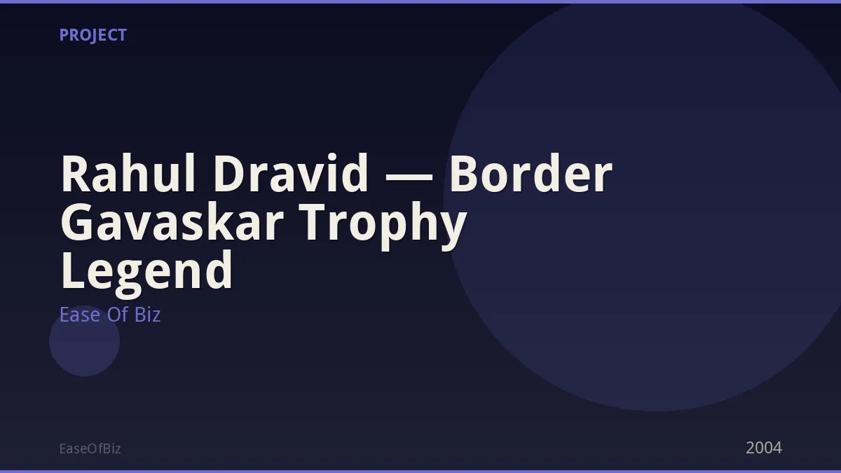 Rahul Dravid — Border Gavaskar Trophy Legend