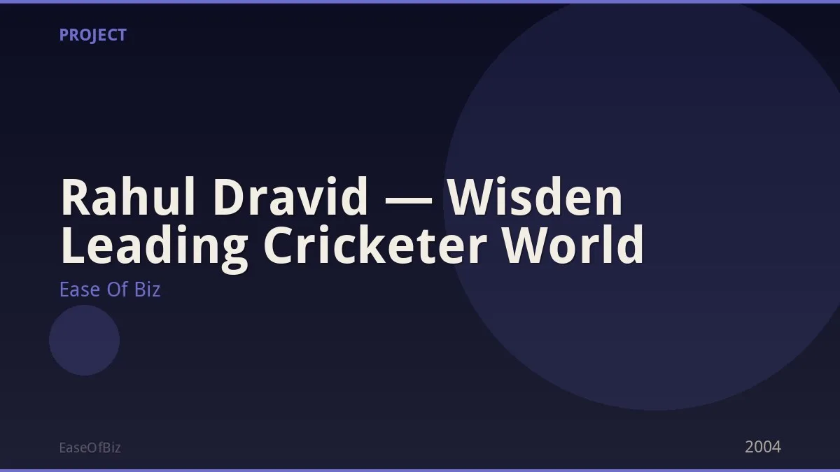 Rahul Dravid — Wisden Leading Cricketer World