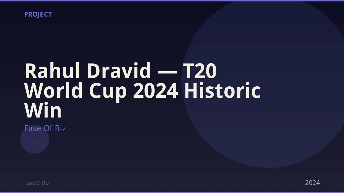 Rahul Dravid — T20 World Cup 2024 Historic Win