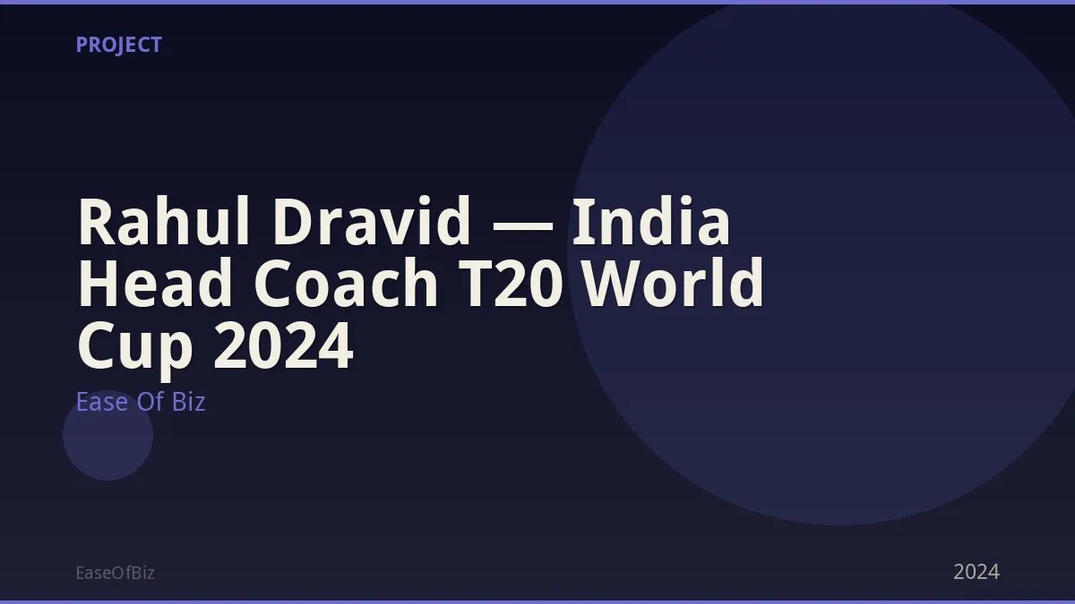 Rahul Dravid — India Head Coach T20 World Cup 2024