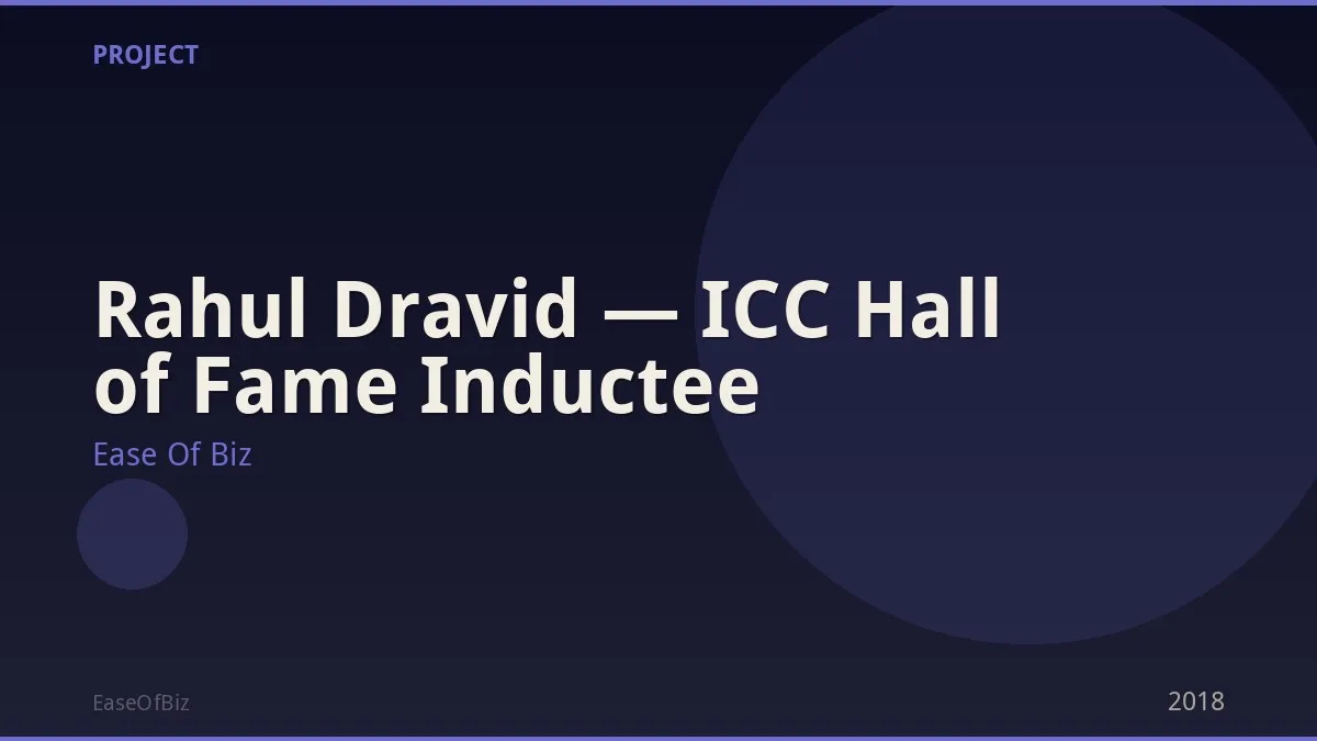 Rahul Dravid — ICC Hall of Fame Inductee