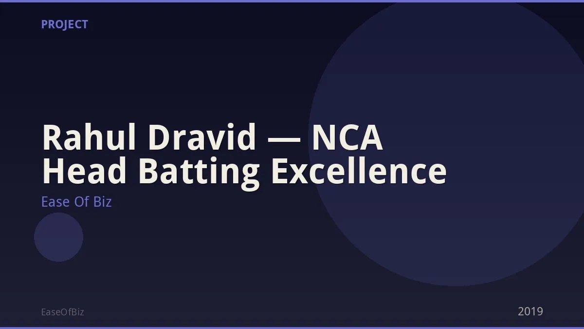 Rahul Dravid — NCA Head Batting Excellence