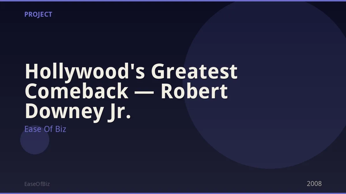 Hollywood's Greatest Comeback — Robert Downey Jr.
